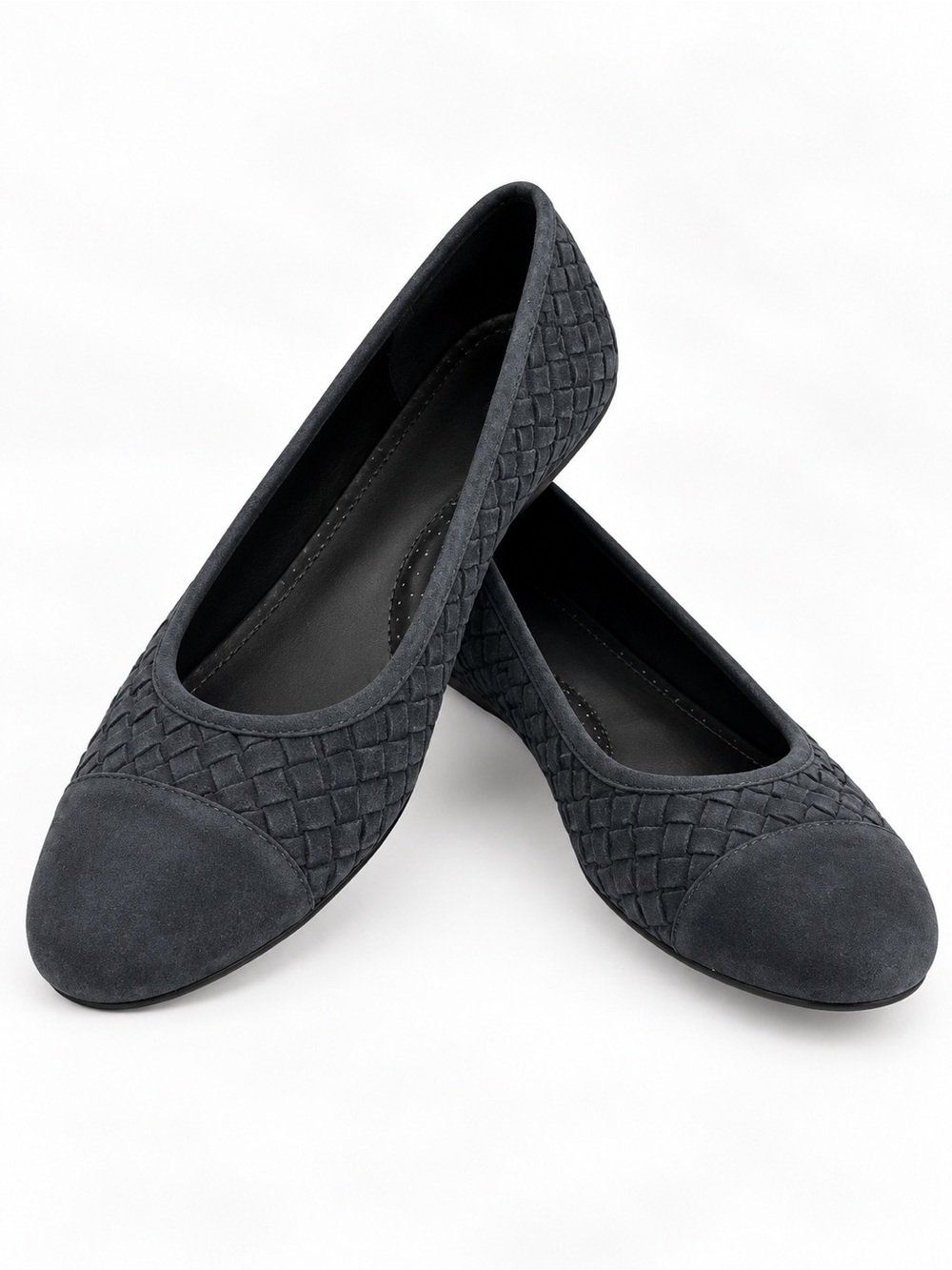 Vaneli Suede Leather Woven
Suede Blue Slip On Ballet
Flats Shoes 9 M Womens